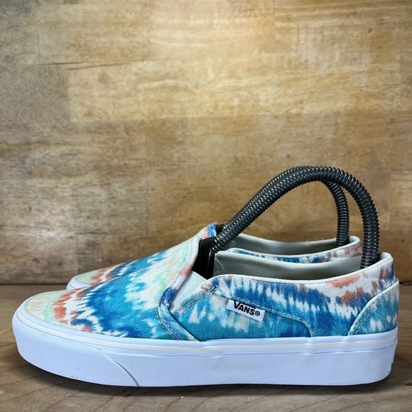 Vans Asher Deluxe Pastel Tie Dye Womens Sz 6.5 Slip On Shoes Sneakers Blue White - Picture 3 of 8